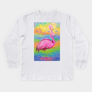 Pink Flamingo Kids Long Sleeve T-Shirt